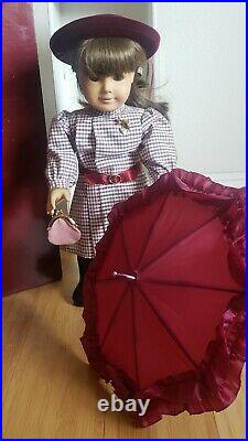 Pleasant Company White Body Samantha Meet Outfit American Girl Doll Hat, Locket
