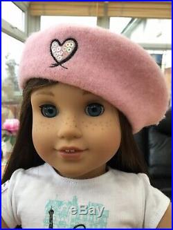 Popular American Girl Doll Grace In Meet Outfit Beret And Bracelet Mint