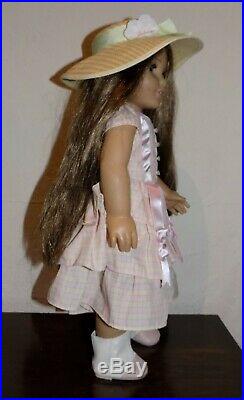RARE American Girl Marie Grace Summer Outfit Party Dress Hat Boots OUTFIT ONLY
