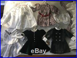 RARE SET SAMANTHA American Girl Doll, Bed, Button & Five Dress Outfits