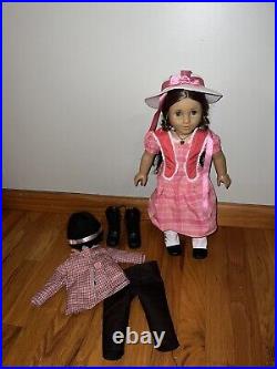Retired 18 American Girl Doll Marie Grace In Meet Outfit With Riding Outfit