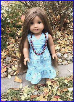 Retired 2011 American Girl KANANI Doll Hawaiian Dress Meet Outfit & Necklace