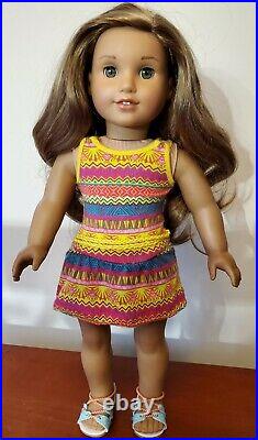 Retired 2016 American Girl Lea Clark Doll with meet outfit and messenger bag