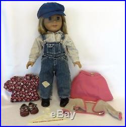Retired American Girl KIT KITTREDGE 18 Doll withOVERALLS OUTFIT & SCHOOL SET