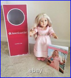 Retried American Girl Doll Caroline Box Book meet outfit blond hair green eyes