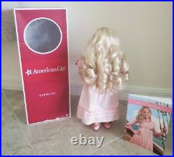 Retried American Girl Doll Caroline Box Book meet outfit blond hair green eyes