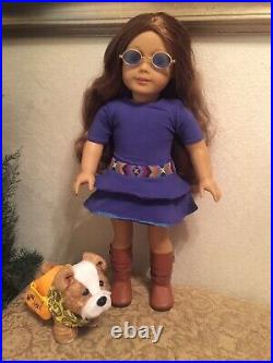 SAIGE American Girl Doll 2013 Original Outfit, Accessories, Meatloaf Dog Box