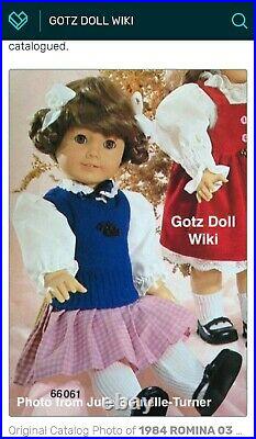 Super Rare Gotz Modell Romina Doll with Original Outfit American Girl prototype