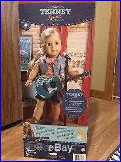 Two American Girl 18 inch dolls Tenney Grant, Logan Everett, guitar, outfits, acc