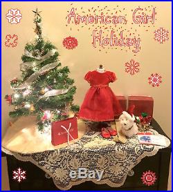 Vintage American Girl CHRISTMAS Tree, Holiday Outfit & Pet Dog Sleigh Gift Set